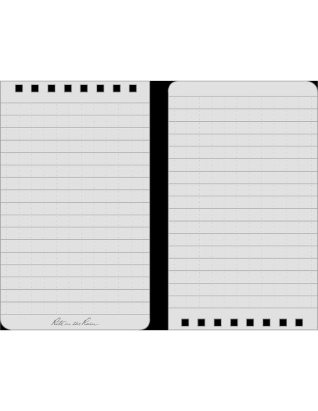 Cuaderno Espiral Impermeable Rite in the Rain 3x5 Negro - Paquete de 3 Cuaderno Espiral Impermeable Rite in the Rain 3x5 Negro - Paquete de 3