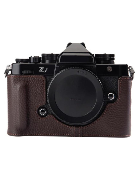 Protector de cámara de cuero genuino DBZZ para Nikon ZF - Marrón Mocha Protector de cámara de cuero genuino DBZZ para Nikon ZF - Marrón Mocha
