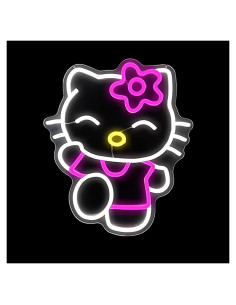 Luz de Pared LED Neón KELBBO Gato Rosa 37x32 cm USB