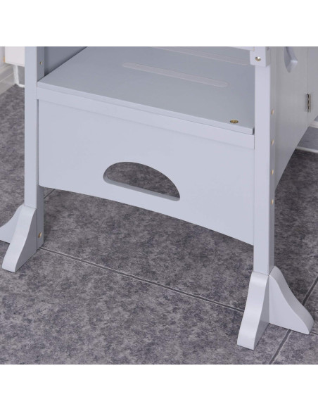 Escalera de Cocina Plegable Qaba para Niños 56x56x92.7cm Gris Escalera de Cocina Plegable Qaba para Niños 56x56x92.7cm Gris