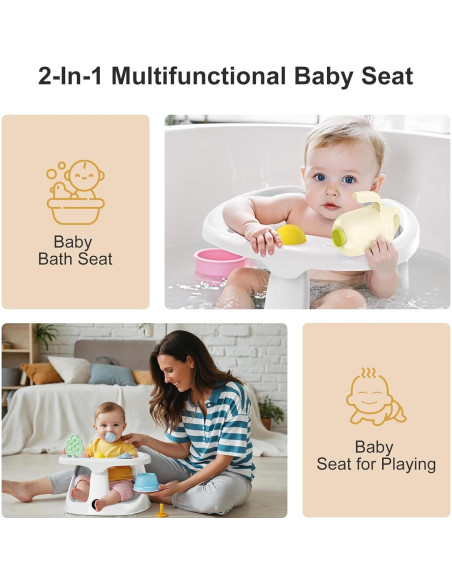 Asiento de Baño para Bebés DZMDIP Gris - Antideslizante y Ergonómico Asiento de Baño para Bebés DZMDIP Gris - Antideslizante y Ergonómico
