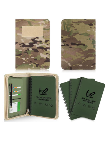 Kit Cuaderno Táctico Impermeable Resurhang 5 Pcs A5 Camuflaje