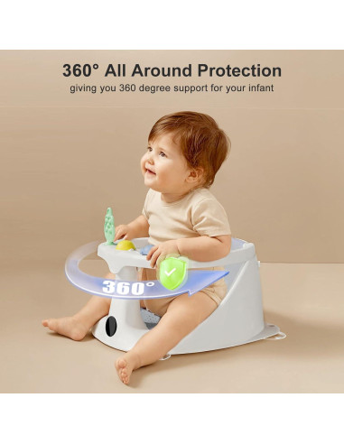 Asiento de Baño para Bebés DZMDIP Gris - Antideslizante y Ergonómico