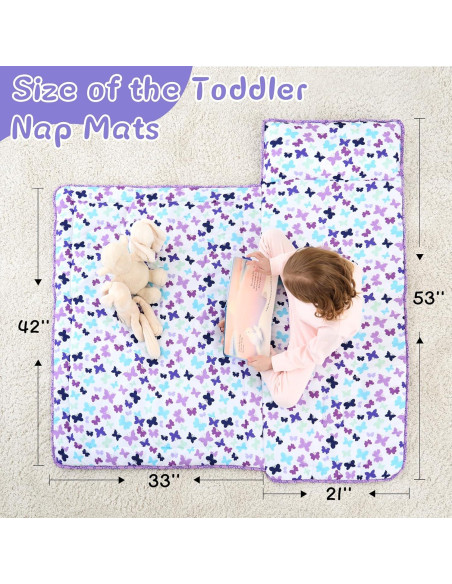Esteras para Siesta UOMNY Niñas Morado 135x53 cm con Almohada Esteras para Siesta UOMNY Niñas Morado 135x53 cm con Almohada