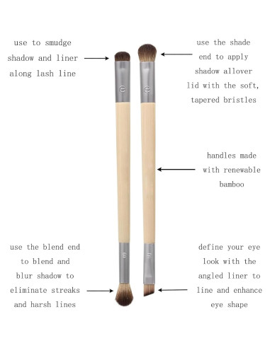 Juego de Brochas de Maquillaje para Ojos YAMHOHO - Set 2 Piezas Ecológicas