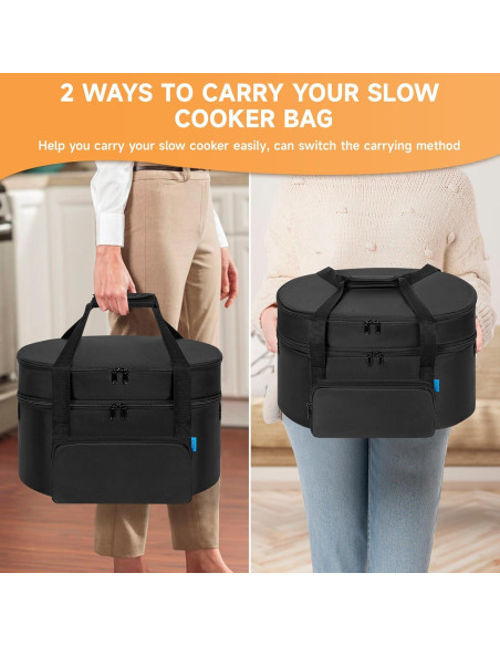 Bolsa de Viaje Aislada LASUK para Olla de Cocción Lenta 6-8L Bolsa de Viaje Aislada LASUK para Olla de Cocción Lenta 6-8L