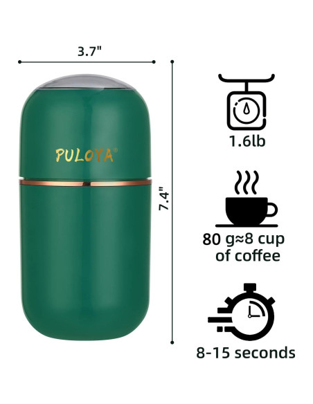 Molino de café eléctrico Puloya 200W 79.4g verde Molino de café eléctrico Puloya 200W 79.4g verde