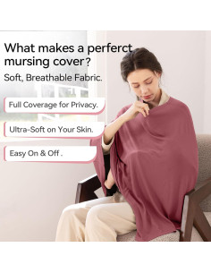 Cubierta de Lactancia Bubblepanda Rosa Polvoriento 360 Privacidad 2