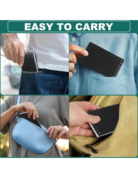 Cuadernos Impermeables Qilery 6 Pcs 3x5" Negro Papel Cuadriculado Cuadernos Impermeables Qilery 6 Pcs 3x5" Negro Papel Cuadriculado