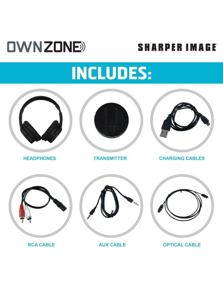 Auriculares Inalámbricos para TV Own Zone Sharper Image, 10h Batería Auriculares Inalámbricos para TV Own Zone Sharper Image, 10h Batería