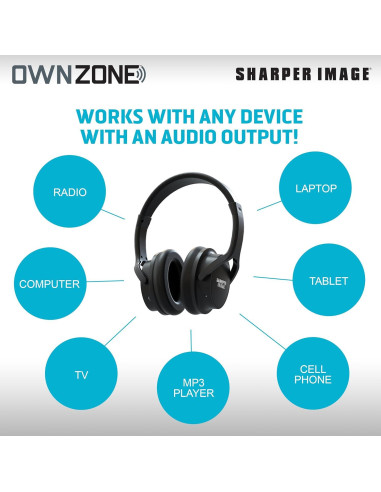 Auriculares Inalámbricos para TV Own Zone Sharper Image, 10h Batería