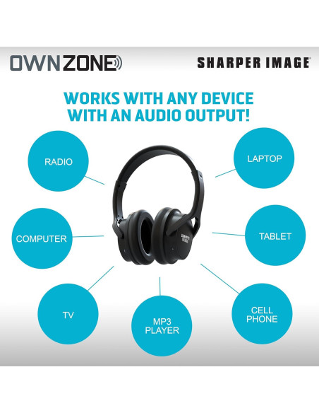 Auriculares Inalámbricos para TV Own Zone Sharper Image, 10h Batería Auriculares Inalámbricos para TV Own Zone Sharper Image, 10h Batería