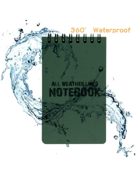Paquete de 10 Cuadernos Impermeables MOAMUN Verde 7.62x12.7cm Paquete de 10 Cuadernos Impermeables MOAMUN Verde 7.62x12.7cm