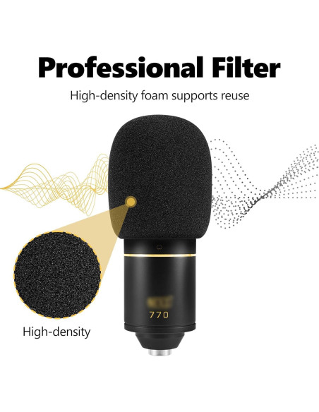 Filtro de Espuma Geekria para Micrófono MXL - 2 Paquete Negro Filtro de Espuma Geekria para Micrófono MXL - 2 Paquete Negro