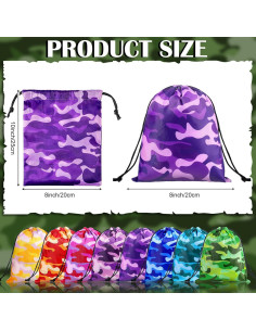 Bolsas de Cuerda Camuflaje Amylove 36 Piezas 25x20 cm 2