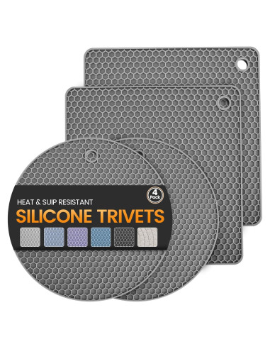 Mats de Silicona Daisiki Antideslizantes 17.78cm Gris Oscuro