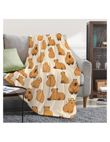 Manta de Franela Capibara Virudhaka 101.6x127 cm Suave