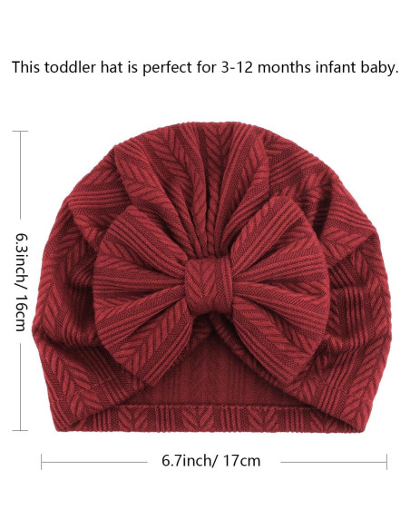 Gorros Turbante para Bebés DRESHOW 5 Piezas con Lazo 3-12 Meses Gorros Turbante para Bebés DRESHOW 5 Piezas con Lazo 3-12 Meses