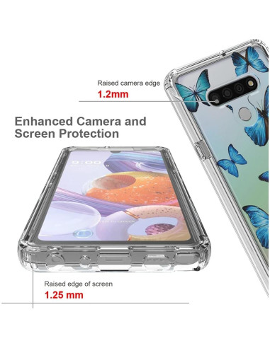 Funda protectora LG Stylo 6 Sidande Mariposa Azul TPU