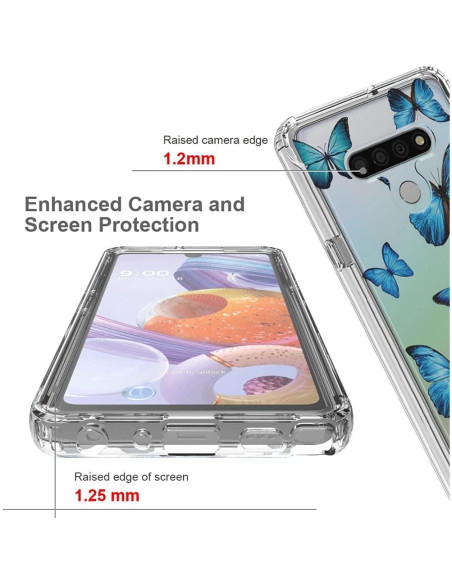 Funda protectora LG Stylo 6 Sidande Mariposa Azul TPU Funda protectora LG Stylo 6 Sidande Mariposa Azul TPU