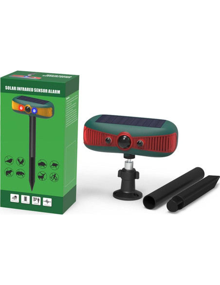Alarma Solar de Movimiento Anizoowu 130db Doble Altavoz IP55 Alarma Solar de Movimiento Anizoowu 130db Doble Altavoz IP55