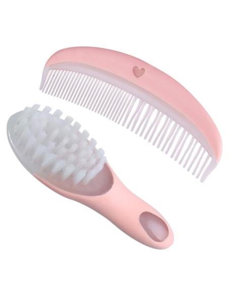 Set Cepillo y Peine Suave para Bebés Rosa - Antiestático Set Cepillo y Peine Suave para Bebés Rosa - Antiestático