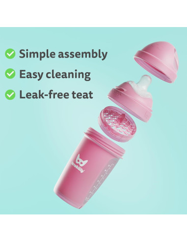 Botellas para Bebés Herobility Doble Anti-Cólico 140 ml - Paquete de 3