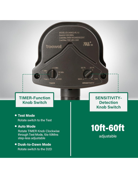 Sensor de Movimiento Treewell TMD240A 240 Grados 18m Ajustable Sensor de Movimiento Treewell TMD240A 240 Grados 18m Ajustable