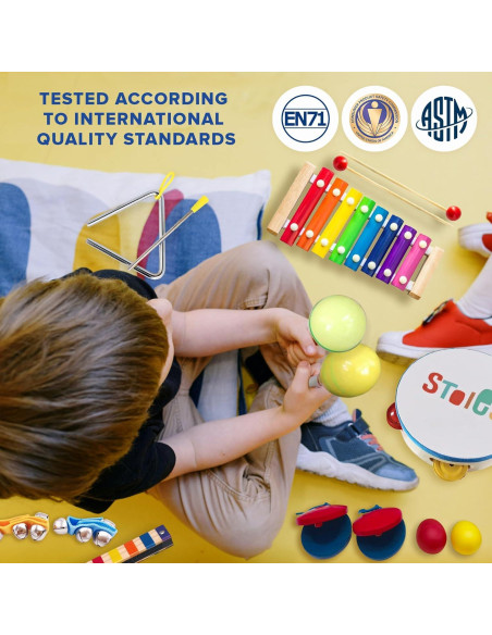 Set de Instrumentos Musicales de Madera Stoie 24 Piezas para Niños Set de Instrumentos Musicales de Madera Stoie 24 Piezas para Niños
