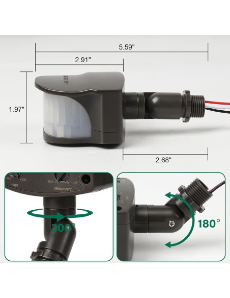 Sensor de Movimiento Treewell TMD240A 240 Grados 18m Ajustable Sensor de Movimiento Treewell TMD240A 240 Grados 18m Ajustable