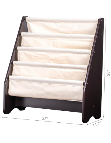 Estante de Libros para Niños UTEX 4 Niveles Espresso 63.5x71.1cm