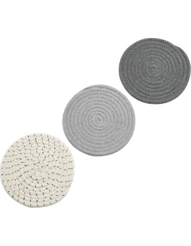 Juego de agarraderas Jennice House 100% algodón gris - 3 unidades