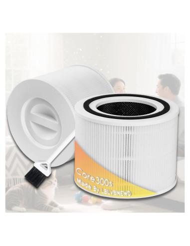 Paquete de 2 Filtros de Reemplazo LEVOIT Core 300 H13 Carbón