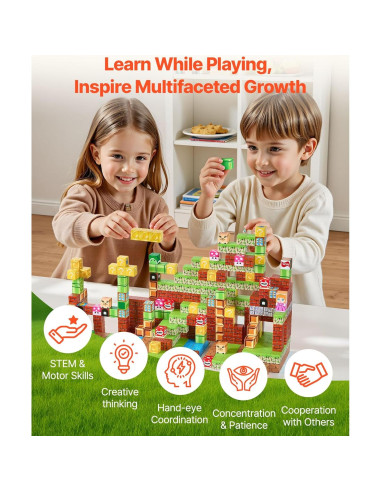 Bloques Magnéticos VEVOR 100 PCS Juguetes Montessori 3+ Años