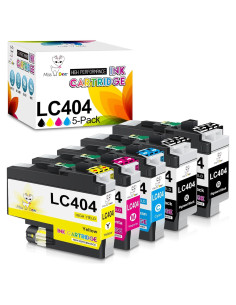 Cartuchos de tinta Miss Deer LC404 para impresora Brother 5-Pack