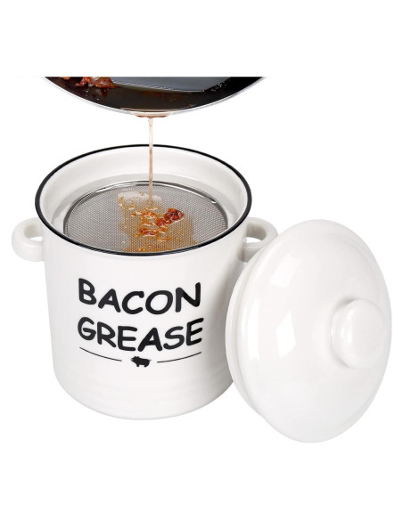 Contenedor de Grasa de Tocino Cerámica SOLIGT 600ml con Colador Contenedor de Grasa de Tocino Cerámica SOLIGT 600ml con Colador