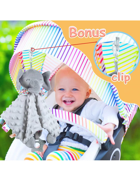 Manta de Seguridad para Bebés WOPUNOS Elefante Gris 30.5x27.9cm Manta de Seguridad para Bebés WOPUNOS Elefante Gris 30.5x27.9cm