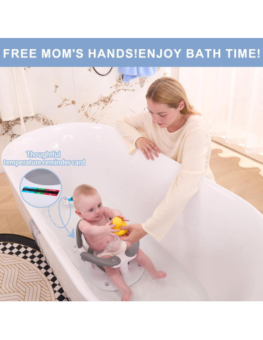 Asiento de Baño Wdbb para Bebés 6-18 Meses Azul 360 Estable