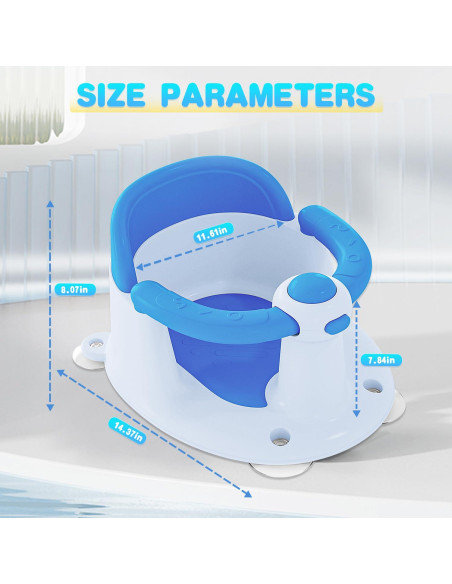 Asiento de Baño para Bebés Azul 0-25 kg Antideslizante Asiento de Baño para Bebés Azul 0-25 kg Antideslizante
