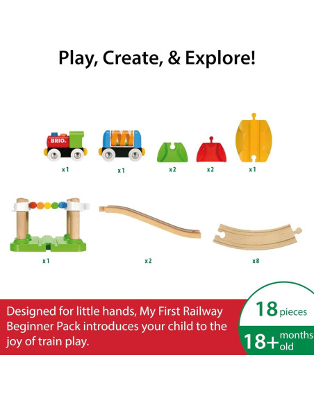 Juego de Tren de Madera BRIO - Mi Primer Ferrocarril 18 Piezas Juego de Tren de Madera BRIO - Mi Primer Ferrocarril 18 Piezas