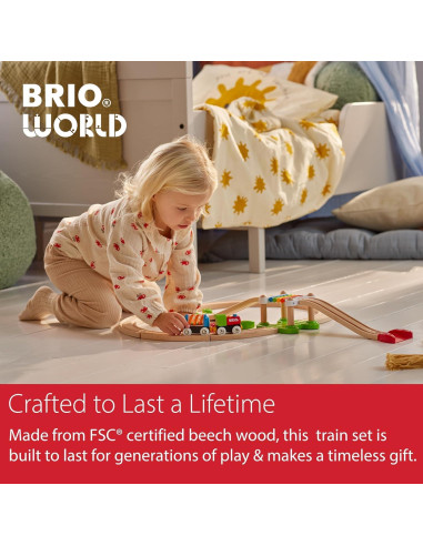 Juego de Tren de Madera BRIO - Mi Primer Ferrocarril 18 Piezas