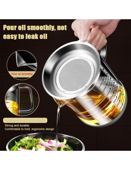 Contenedor de Grasa de Tocino VOPHIA 1.5L con Colador y Tapa Contenedor de Grasa de Tocino VOPHIA 1.5L con Colador y Tapa