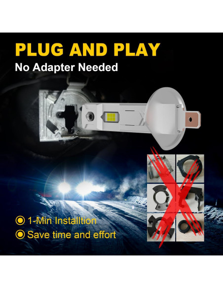 Bombillas LED H1 KIMLATAR 30000LM 80000 horas blanco frío Bombillas LED H1 KIMLATAR 30000LM 80000 horas blanco frío