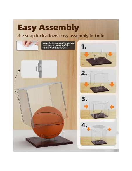 Caja de Exhibición de Baloncesto Fitense Acrílica 25.9x25.9x27.2cm Caja de Exhibición de Baloncesto Fitense Acrílica 25.9x25.9x27.2cm
