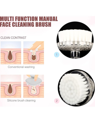 Cepillo Facial Manual Healifty 5x5cm Limpieza y Masaje