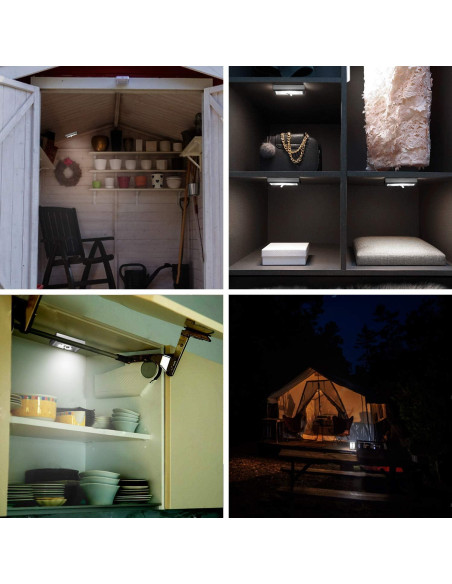 Luz de Armario LED Lzonunl Táctil a Batería 4 Piezas Luz de Armario LED Lzonunl Táctil a Batería 4 Piezas