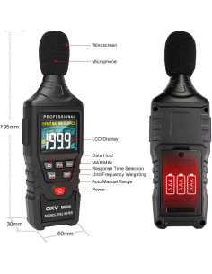 Medidor de Decibelios OXV 8090A Digital 30-130 dB Precisión 1.5dB 2