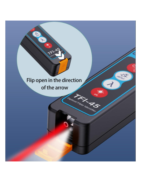 Detector de tráfico de fibra óptica Orientek TFI-45 con medidor de potencia y VFL Detector de tráfico de fibra óptica Orientek TFI-45 con medidor de potencia y VFL