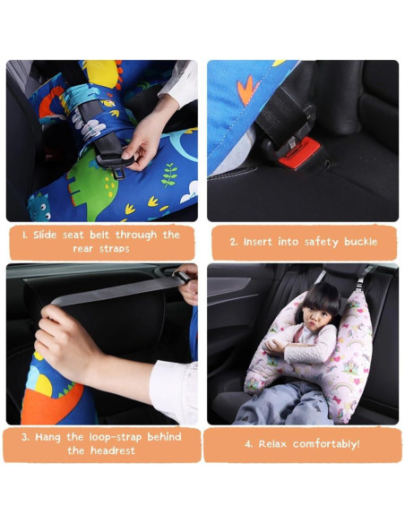Almohada de Viaje para Niños Dinosaurio - Soporte Cuello Almohada de Viaje para Niños Dinosaurio - Soporte Cuello
