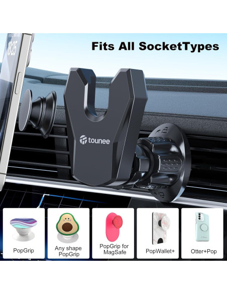 Soporte para Teléfono en Auto Tounee CP01 Negro - Rotación 360 Soporte para Teléfono en Auto Tounee CP01 Negro - Rotación 360